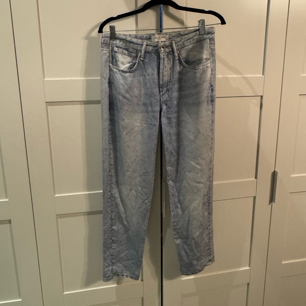 rag & bone Light Blue Straight Leg Miramar Sweatpant Jeans